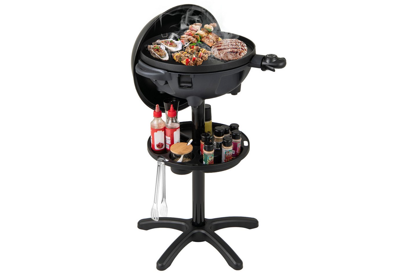 COSTWAY Elektro-Standgrill XXL bis 315°C, 2400 W, 2-in-1 Ganzen/separat von COSTWAY