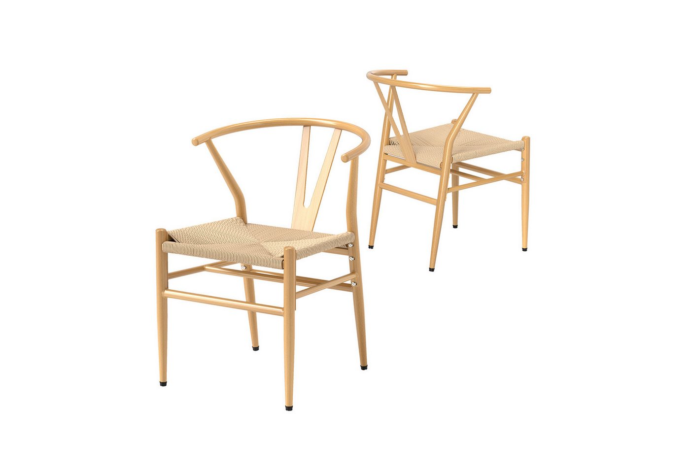 COSTWAY Esszimmerstuhl (2 St), 2er Set, mit Y-förmiger Rückenlehne, Küchenstühle stapelbar von COSTWAY