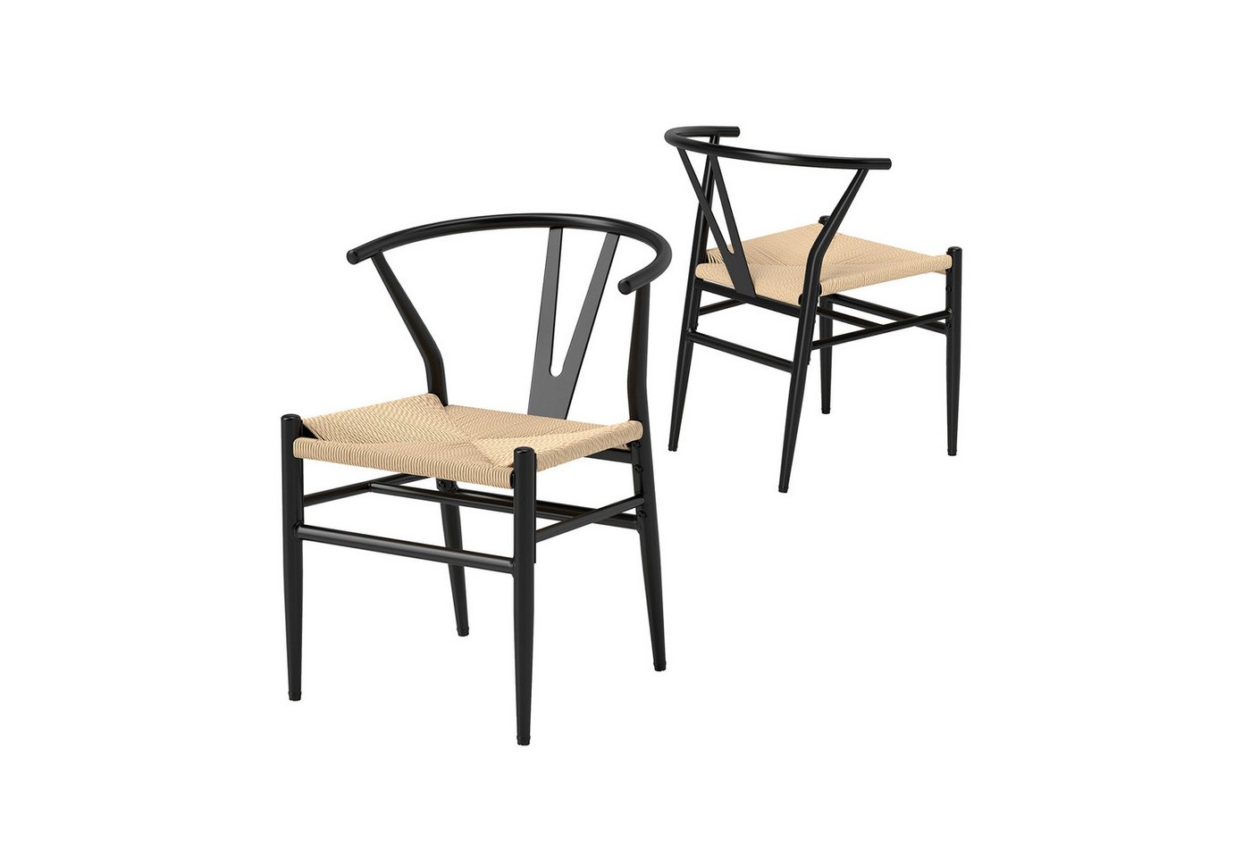 COSTWAY Esszimmerstuhl (2 St), 2er Set, mit Y-förmiger Rückenlehne, Küchenstühle stapelbar von COSTWAY