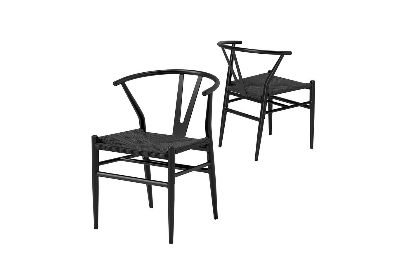 COSTWAY Esszimmerstuhl (2 St), 2er Set, mit Y-förmiger Rückenlehne, Küchenstühle stapelbar von COSTWAY