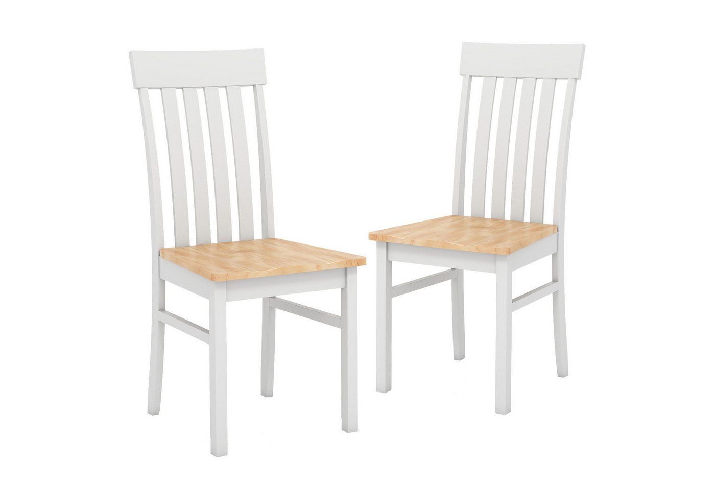 COSTWAY Esszimmerstuhl (2 St), mit ergonomischer Rückenlehnen & vertieftem Sitz von COSTWAY