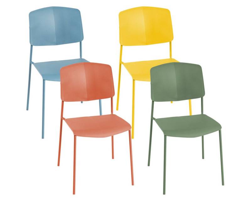 COSTWAY Esszimmerstuhl (4 St), Set aus 4 Stühlen, mit Rückenlehne, stapelbar von COSTWAY