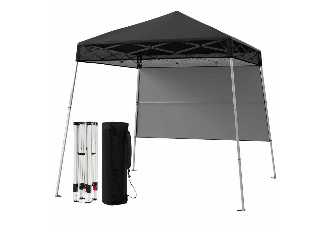COSTWAY Faltpavillon, mit 1 Seitenteilen, 182x182 cm Pop-up Pavillon mit 1 Seitenwand, faltbar von COSTWAY