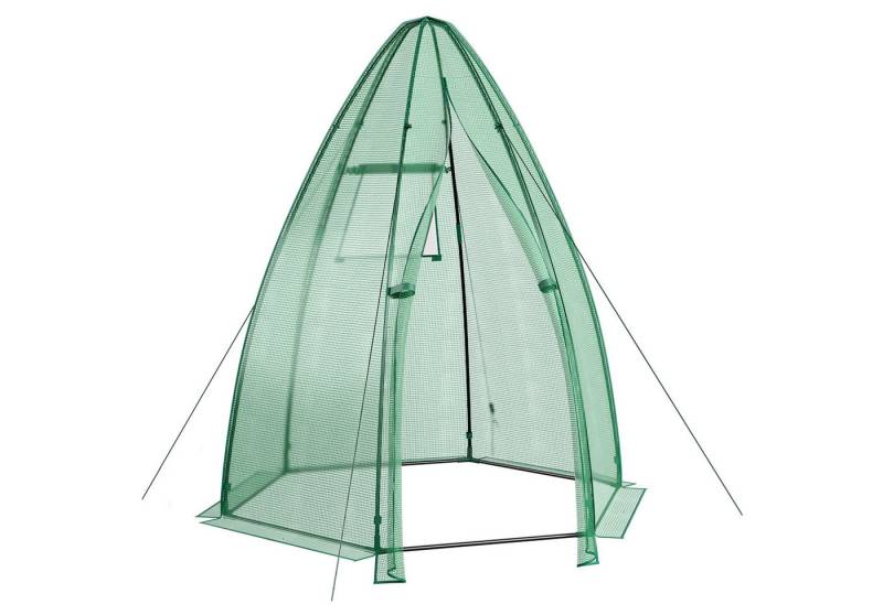 COSTWAY Foliengewächshaus Gewächshaus, mit Allwetter-PE-Abdeckung & Rolltür von COSTWAY