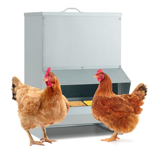 COSTWAY Futterautomat aus Verzinktem Metall, 22 kg, Hühner Futterspender mit Deckel, Hühnerfutter Automat Hängend, Futtertrog Groß, Automatischer Geflügelfutterautomat für Enten Hühner, Silber COSTWAY Futterautomat aus Verzinktem Metall, 22 kg, Hühner Futterspender mit Deckel, Hühnerfutter Automat Hängend, Futtertrog Groß, Automatischer Geflügelfutterautomat für Enten Hühner, Silber von COSTWAY