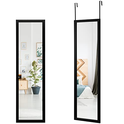 COSTWAY Ganzkörperspiegel 33x120cm, 2 in 1 Wandspiegel und Türspiegel, Hängespiegel Spiegel für Garderobe Schlafzimmer Wohnzimmer von COSTWAY