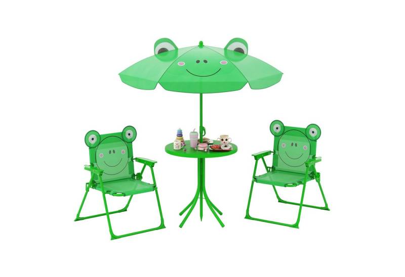 COSTWAY Garten-Kindersitzgruppe, (4-tlg), mit 2 stühlen & Sonnenschirm von COSTWAY