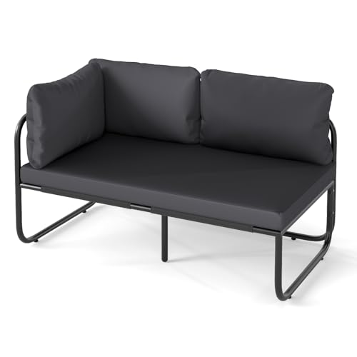 COSTWAY Garten Lounge Sofa, Lounge Möbel Outdoor, Gartensofa mit Kissen, 2-Sitzer Gartenlounge, Gartenmöbel, Terrassenmöbel, Balkonmöbel Kleiner Balkon, Grau COSTWAY Garten Lounge Sofa, Lounge Möbel Outdoor, Gartensofa mit Kissen, 2-Sitzer Gartenlounge, Gartenmöbel, Terrassenmöbel, Balkonmöbel Kleiner Balkon, Grau von COSTWAY