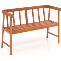 Costway - Gartenbank Akazienholz, Sitzbank bis 360kg belastbar, Terrassenbank 2 Sitzer Holzbank, Parkbank für Terrasse, Balkon, Garten 110x46x72cm von COSTWAY