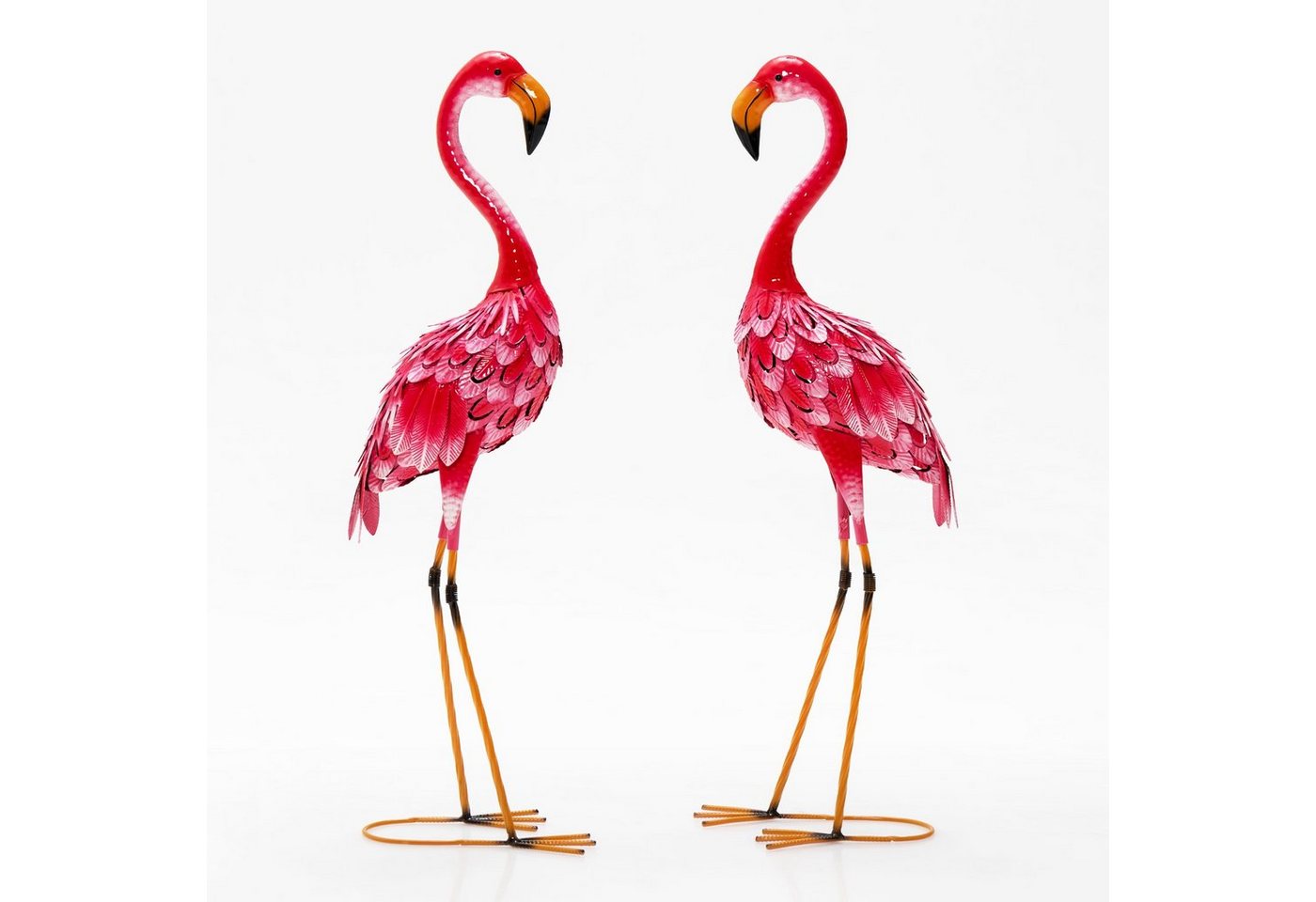 COSTWAY Gartenfigur, 2er-Set, Flamingo-Gartenstatuen von COSTWAY