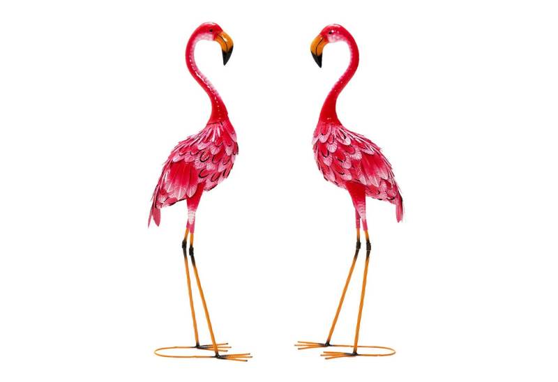 COSTWAY Gartenfigur, 2er-Set, Flamingo-Gartenstatuen von COSTWAY