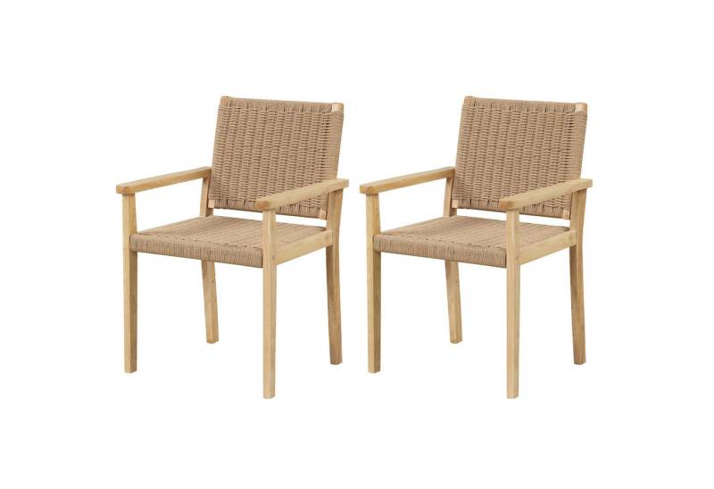 COSTWAY Barhocker, Esszimmerstühle,2er Set,mit Lehne,Holz,180kg von COSTWAY