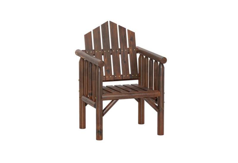 COSTWAY Gartenstuhl, Gartensessel Holz mit Armlehnen, hoher Rückenlehne von COSTWAY