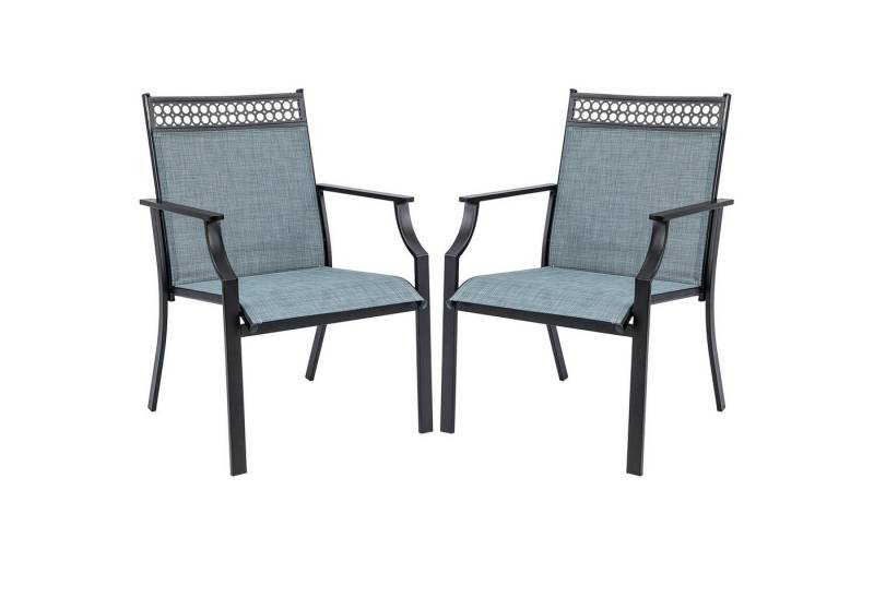 COSTWAY Gartenstuhl Balkonstühle (2 St), Metall, 51x49cm Sitzfläche, bis 150kg belastbar von COSTWAY