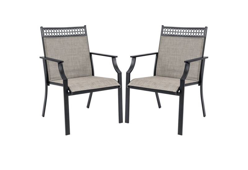 COSTWAY Gartenstuhl Balkonstühle (2 St), Metall, 51x49cm Sitzfläche, bis 150kg belastbar von COSTWAY