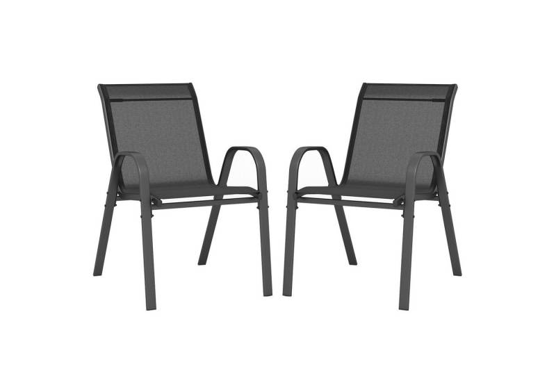 COSTWAY Gartenstuhl (2 St), Stapelstühle, aus Metall, stapelbar, 56 x 70 x 84 cm von COSTWAY