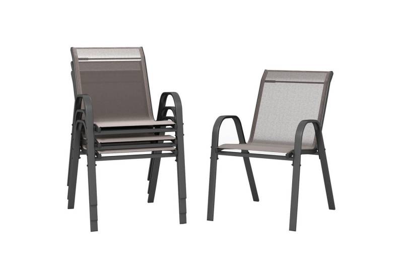 COSTWAY Gartenstuhl (4 St), Stapelstühle, aus Metall, stapelbar, 56 x 70 x 84 cm von COSTWAY