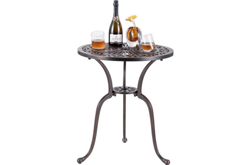 COSTWAY Gartentisch, Bistrotisch mit Schirmloch, rund 61 x 71cm von COSTWAY