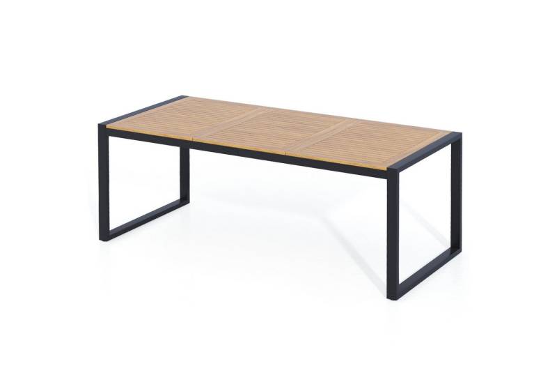 COSTWAY Gartentisch, mit Schirmloch 200cm, rechteckiger Terrassentisch für 8 Personen von COSTWAY