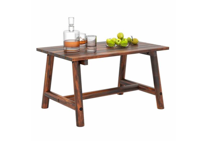 COSTWAY Gartentisch (1-St), Outdoor-Couchtisch, Massivholz-Terrassentisch von COSTWAY