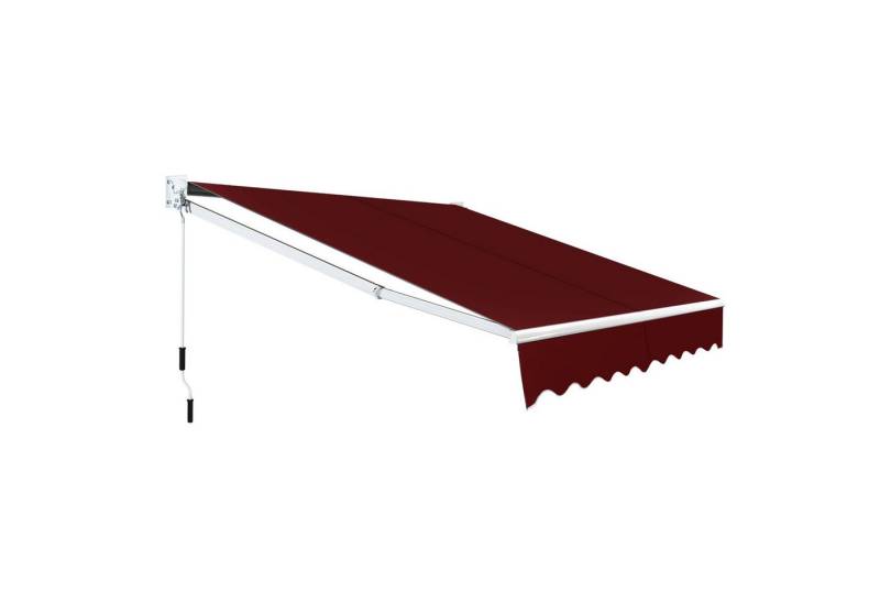 COSTWAY Gelenkarmmarkise mit Aluminiumrahmen und -kurbel, 2,5 x 2m von COSTWAY