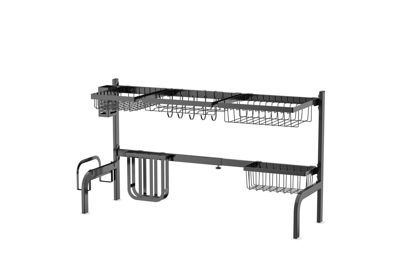 COSTWAY Geschirrständer, 2-stöckig, Breite verstellbar 53-99cm, mit Haken COSTWAY Geschirrständer, 2-stöckig, Breite verstellbar 53-99cm, mit Haken von COSTWAY