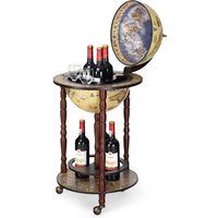 COSTWAY Globusbar Barwagen Globus Bar Hausbar Servierwagen Weinregal mit Rollen (Beige) von COSTWAY