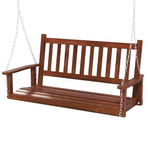COSTWAY Hängebank aus Massivholz, 2-Sitzer Gartenschaukel zum Aufhängen, Hollywoodschaukel bis 230 kg belastbar, Outdoor-Schaukelbank für Terrasse, Garten, Hof, Braun, 136 x 67 x 63 cm COSTWAY Hängebank aus Massivholz, 2-Sitzer Gartenschaukel zum Aufhängen, Hollywoodschaukel bis 230 kg belastbar, Outdoor-Schaukelbank für Terrasse, Garten, Hof, Braun, 136 x 67 x 63 cm von COSTWAY