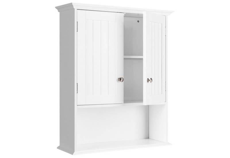 COSTWAY Hängeschrank Holz mit Türen & verstellbaren Regale,60 x 19 x 71 cm von COSTWAY
