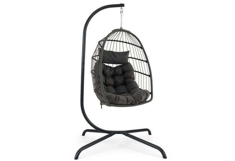 COSTWAY Hängesessel, faltbarer Hängekorb mit Kissen, PE Rattan von COSTWAY
