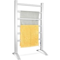 Costway - Handtuchheizkoerper elektrischer Handtuchwaermer 2 in 1, Handtuchhalter mit 6 Stangen, Aluminiumrahmen, Handtuchtrockner Badheizkoerper von COSTWAY