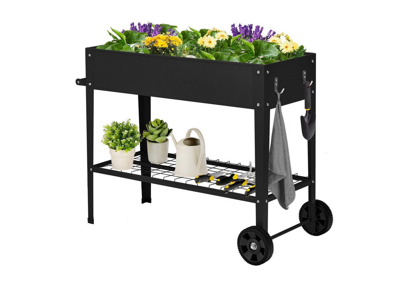 COSTWAY Hochbeet, erhöhter Gartenbeet mit Ablage, Griff, 2 Rollen, 95x40x80cm COSTWAY Hochbeet, erhöhter Gartenbeet mit Ablage, Griff, 2 Rollen, 95x40x80cm von COSTWAY