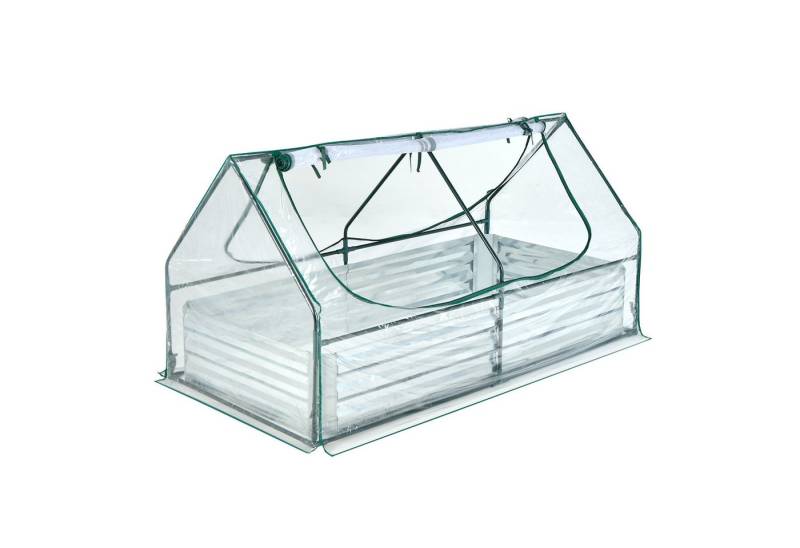 COSTWAY Gewächshaus Frühbeet, 3in1, mit Hochbeet, PVC-Folie, 2 Fenstern, 180x90x91cm von COSTWAY