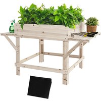 Hochbeet mit 2 Seitenablagen von COSTWAY