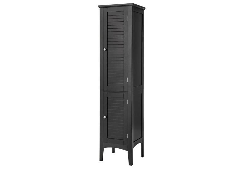 COSTWAY Hochschrank Bad,schmal,mit 2 Lamellentür,5 Fächern,37x37x160cm von COSTWAY