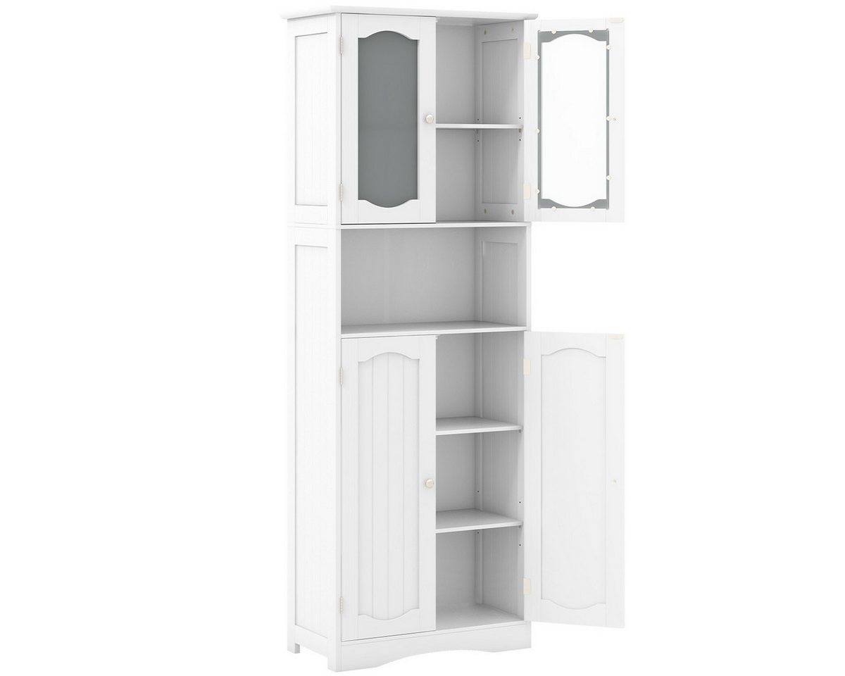 COSTWAY Hochschrank Küche, Badezimmerschrank, mit 4 Türen & Fach, Weiß COSTWAY Hochschrank Küche, Badezimmerschrank, mit 4 Türen & Fach, Weiß von COSTWAY
