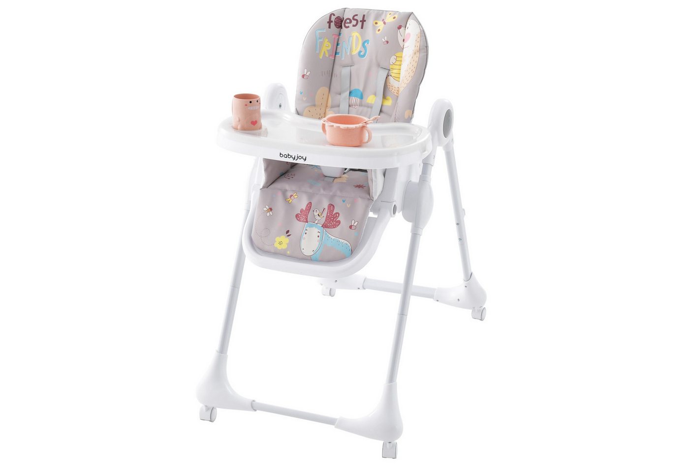 COSTWAY Hochstuhl, 3in1 klappbarer Babyhochstuhl, 7-stufiger Höhen, verstellbar von COSTWAY