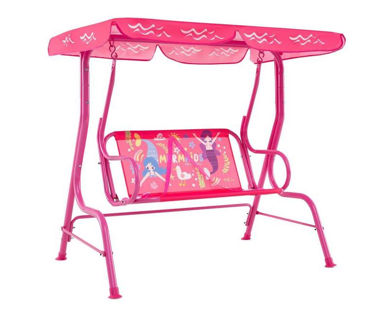 COSTWAY Hollywoodschaukel, 2-Sitzer, für Kinder, mit verstellbarem Sonnendach von COSTWAY
