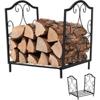 COSTWAY Kaminholzregal Metall Brennholzregal bis 60kg belastbar, Feuerholzregal Holzscheitregal Holzstapelhalter, Kaminholzstaender 45x32x40cm von COSTWAY