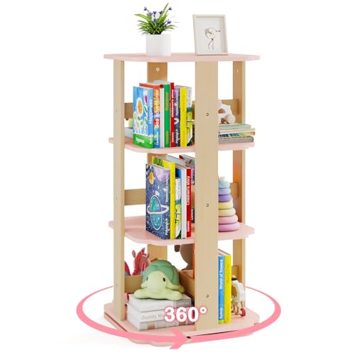 COSTWAY Kinder Bücherregal 360° drehbar, 3-stöckiges Spielzeugregal mit 12 Fächern, freistehendes Eck-Bücherregal rosa, Kinderbücherregal für Kinderzimmer, Kindergarten 48 x 48 x 95,5 cm COSTWAY Kinder Bücherregal 360° drehbar, 3-stöckiges Spielzeugregal mit 12 Fächern, freistehendes Eck-Bücherregal rosa, Kinderbücherregal für Kinderzimmer, Kindergarten 48 x 48 x 95,5 cm von COSTWAY
