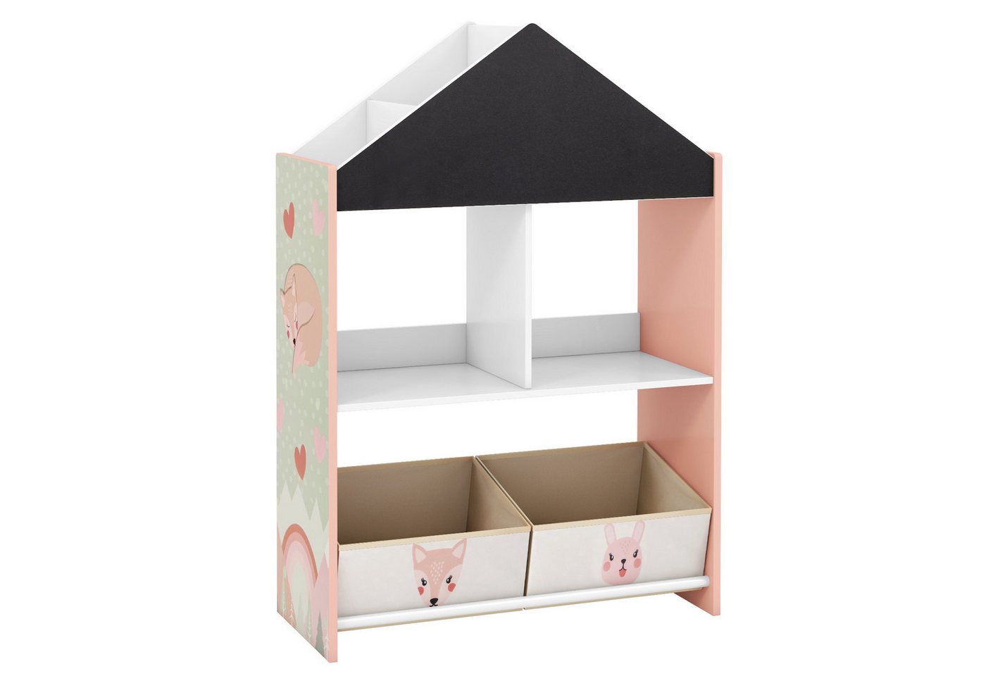 COSTWAY Kinderregal, Spielzeugregal, Holz, mit 2 in 1 Tafel & Whiteboard COSTWAY Kinderregal, Spielzeugregal, Holz, mit 2 in 1 Tafel & Whiteboard von COSTWAY