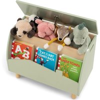 COSTWAY Kinderregal für Bücher und Spielzeug, Spielzeugkiste mit Klappdeckel, Spielzeugregal aus Holz, 60 x 30 x 44 cm von COSTWAY