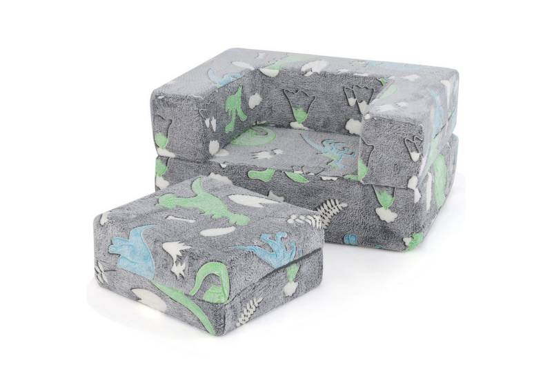 COSTWAY Kindersofa, im Dunkeln leuchtendes Spielsofa, abnehmbarer Bezug von COSTWAY