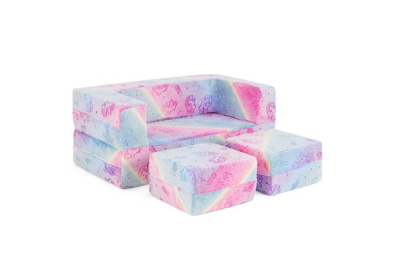 COSTWAY Kindersofa, im Dunkeln leuchtendes Spielsofa, mit abnehmbarem Bezug von COSTWAY