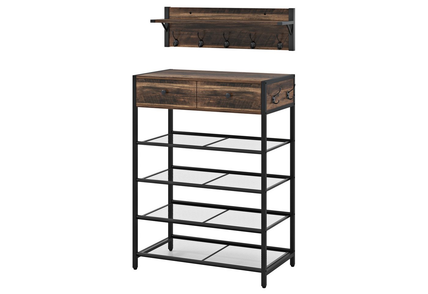 COSTWAY Kleiderständer, Wandgarderobe mit Schuhregal, Stauraum COSTWAY Kleiderständer, Wandgarderobe mit Schuhregal, Stauraum von COSTWAY