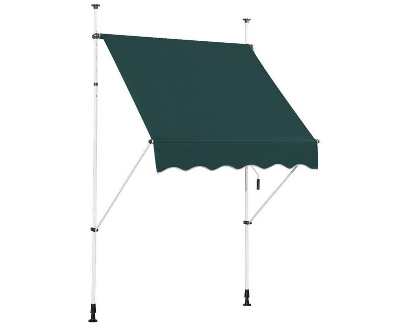 COSTWAY Klemmmarkise 150cm breit, höhenverstellbar 200-300cm, Grün von COSTWAY