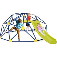 Kletterkuppel mit Rutsche, Klettergerüst in Kuppelform mit Stoffplattform, 180 kg Belastbarkeit, Outdoor & Indoor Spielplatz für 3-10 Jährige, Ideal von COSTWAY