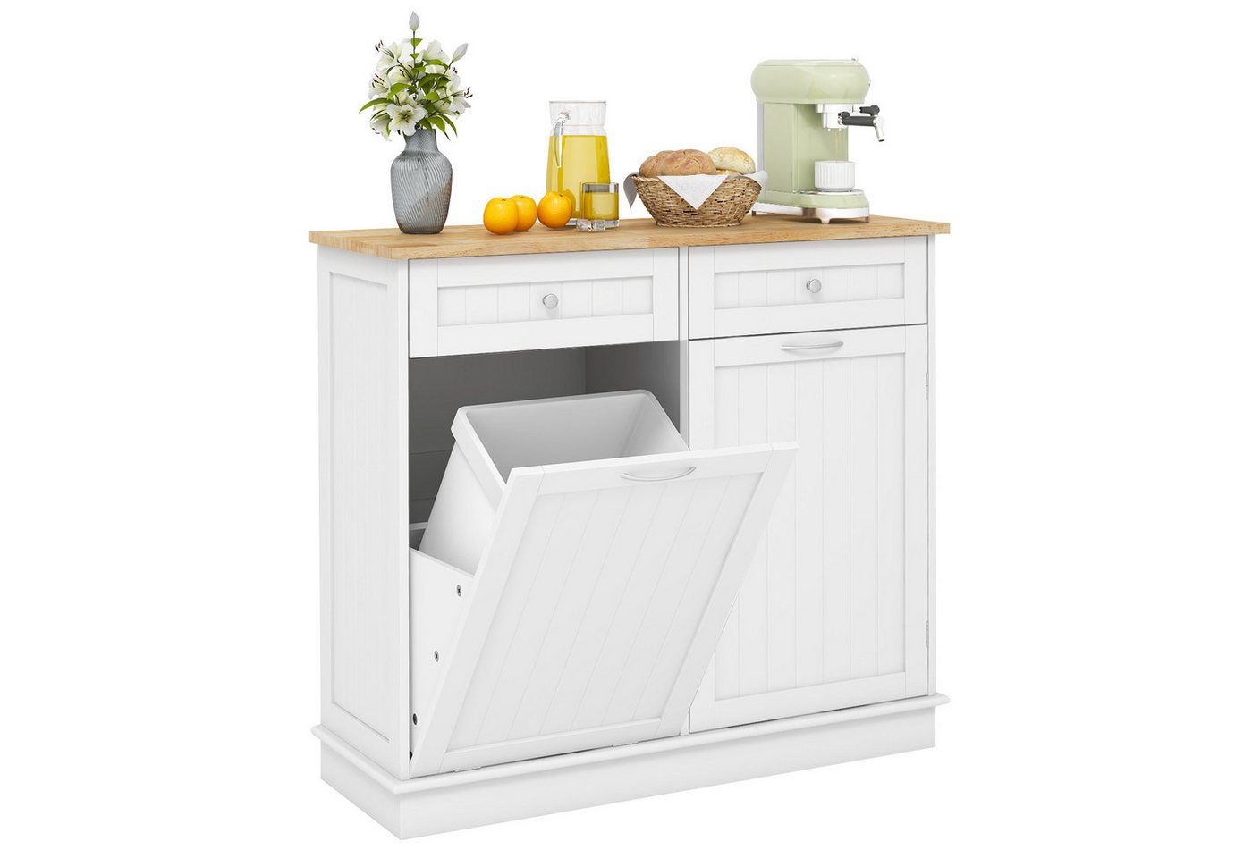 COSTWAY Kommode, für 40L Mülleimer, mit Arbeitplatte, Schublade 100x35,5x90cm COSTWAY Kommode, für 40L Mülleimer, mit Arbeitplatte, Schublade 100x35,5x90cm von COSTWAY