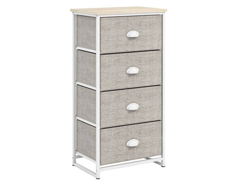 COSTWAY Kommode, mit 4 ausnehmbaren Schubladen, Metallgestell, 45x30x94cm von COSTWAY