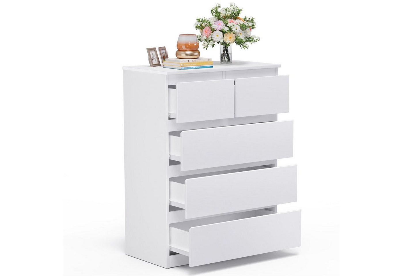 COSTWAY Kommode, mit 5 Schubladen, 75 x 42 x 104 cm von COSTWAY